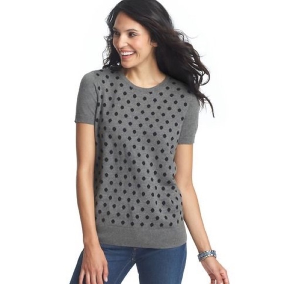 LOFT short sleeve polka dot sweater - Picture 1 of 4